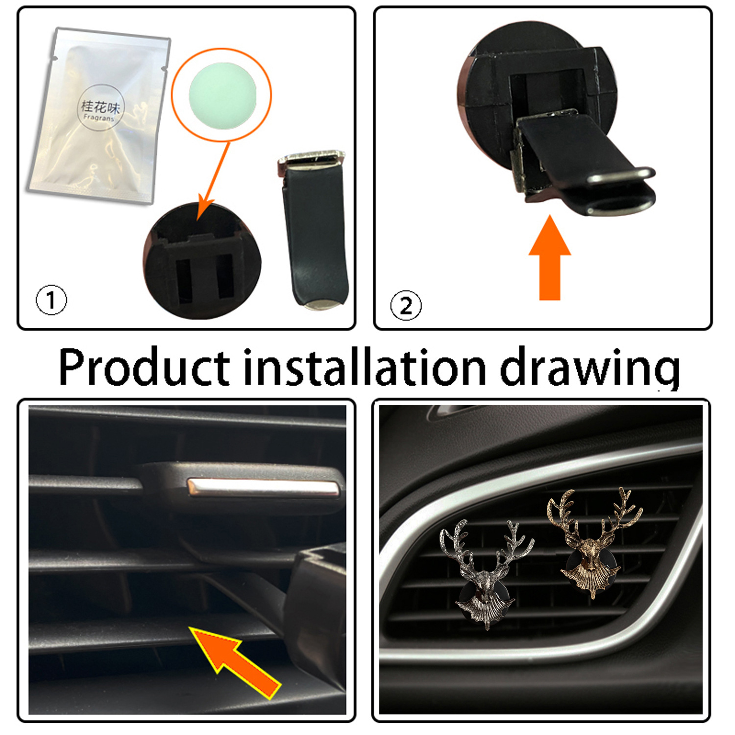 Deer Design Car Fragrance Vent - Perfume Fragrance Outlet 评论和价格